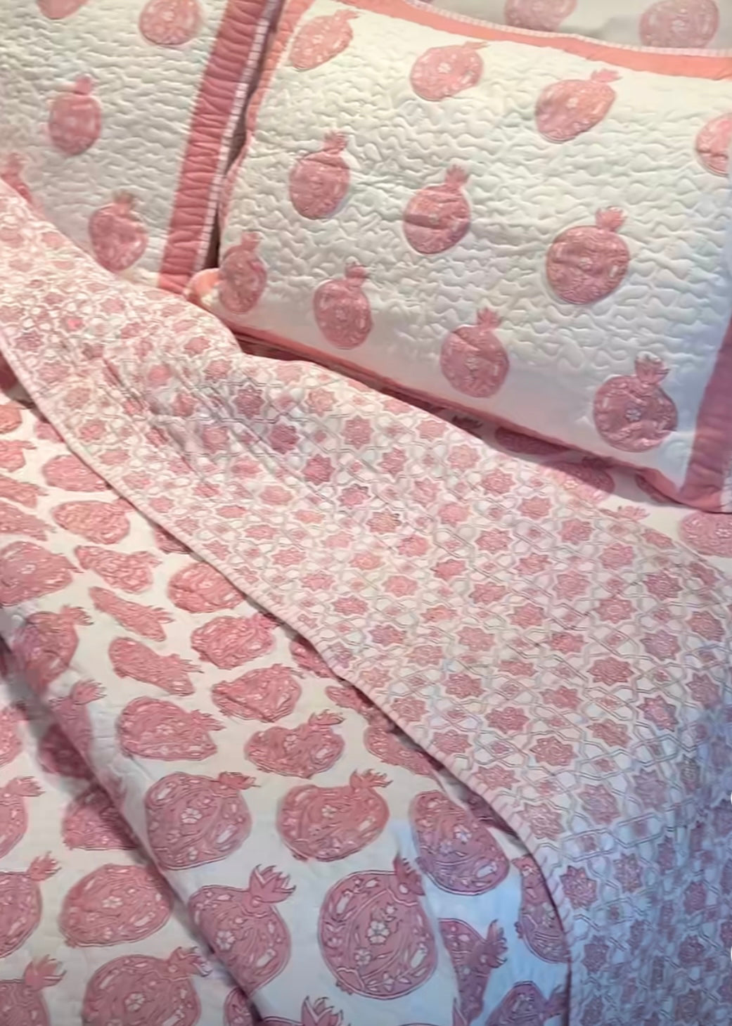 Ratan Berries Quilted Bedcover-The Label Home
