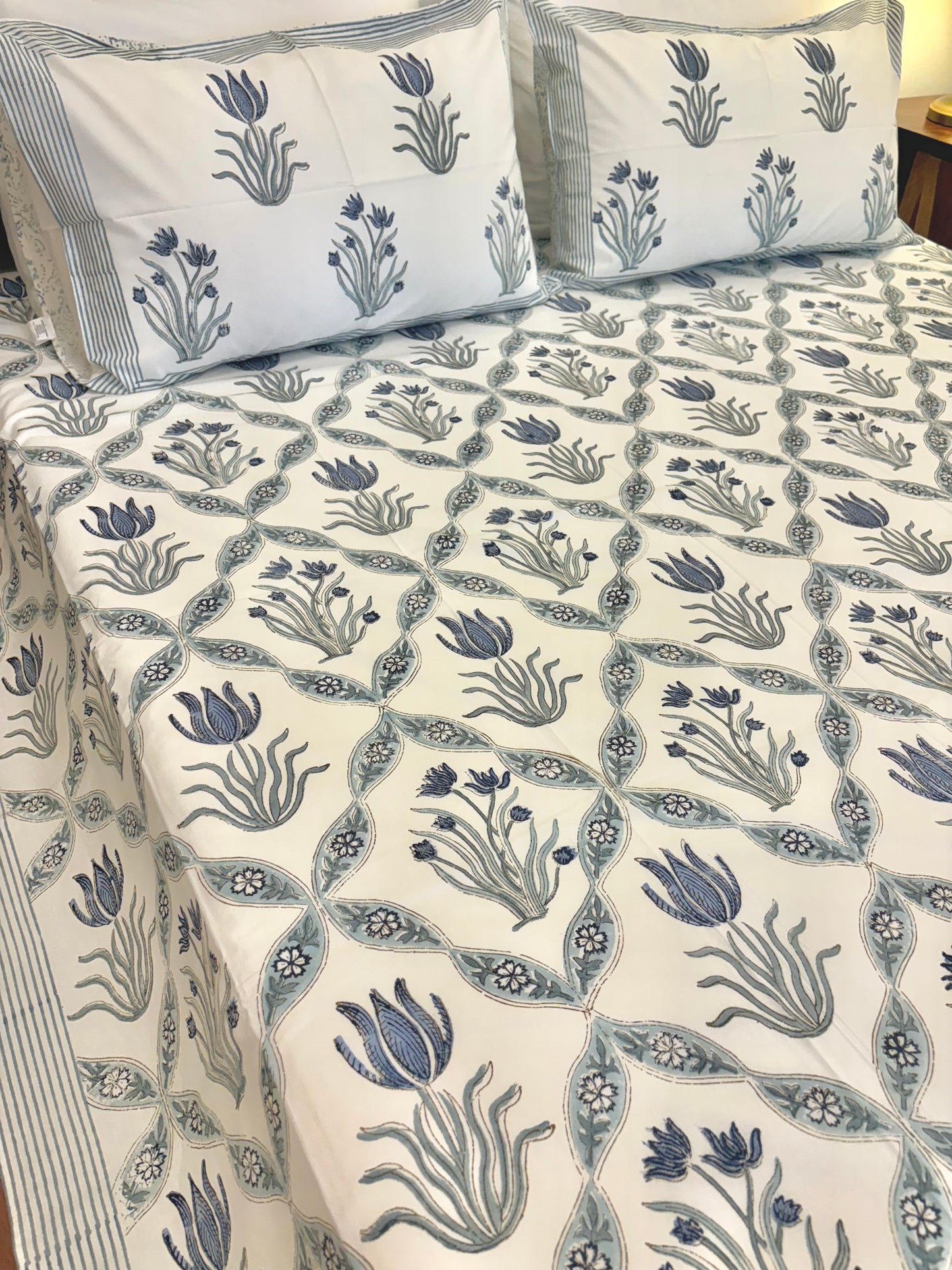 400TC Percale Cotton Bedsheet – French Palm Jaali