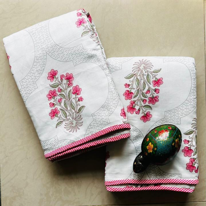 3 Designs - Elegance Floral - MulMul Summer Dohar Blanket (Set of 2 Single Cotton Muslin Dohar)