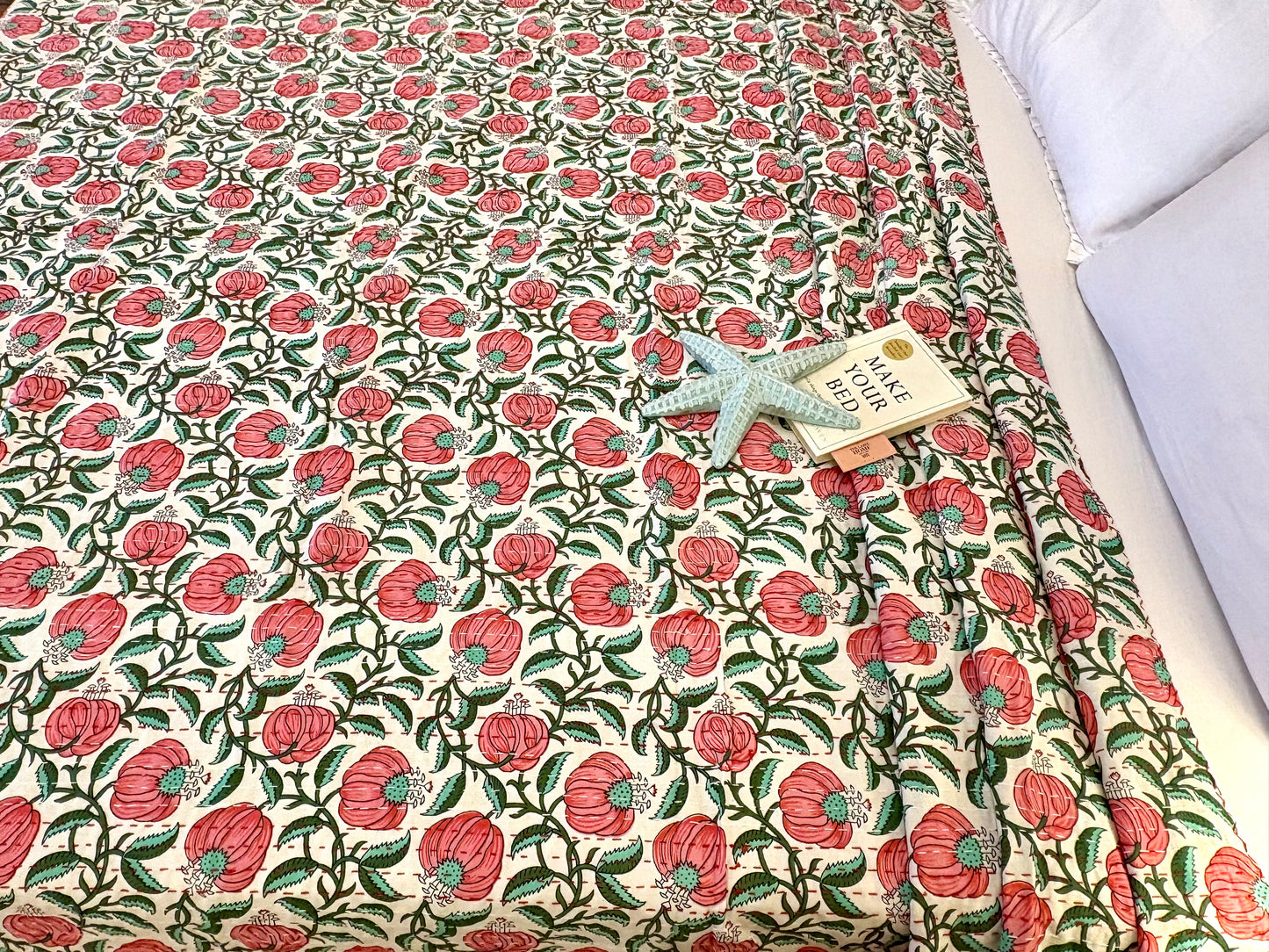 Floral Paradise Kantha Bedcover