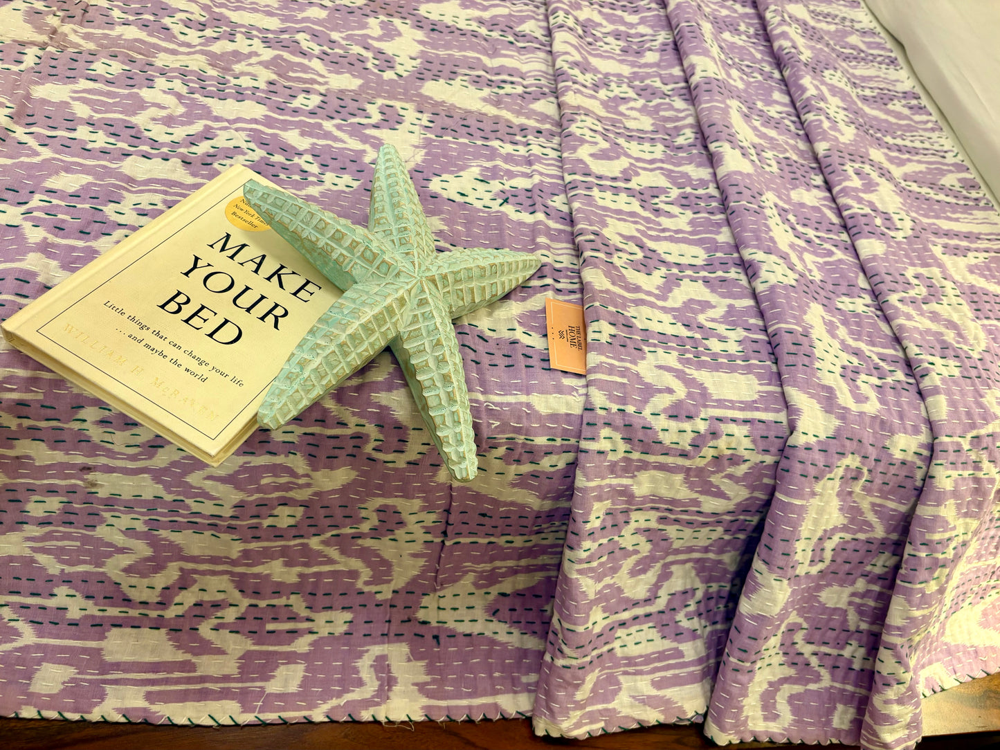 Purple Hues Kantha Bedcover