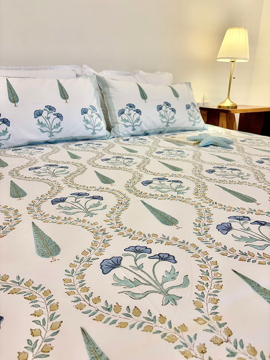 400TC Percale Cotton Bedsheet – Royal Baagh - King & Super King