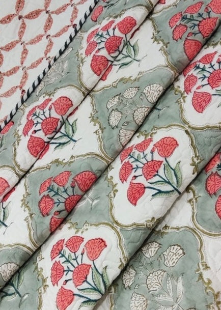 Zinny Bloom Quilted Bedcover-The Label Home