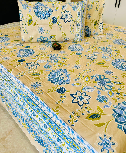 Jaipuri Cotton Bedsheet – Super King | The Label Home