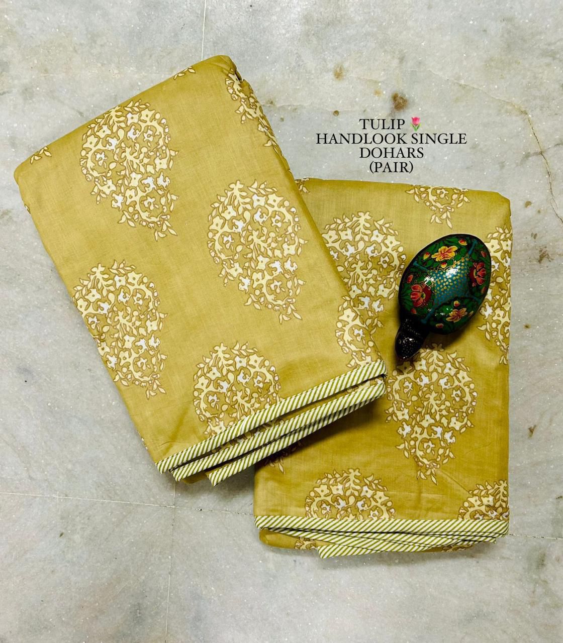 Mustard cotton muslin dohar – lightweight summer layer