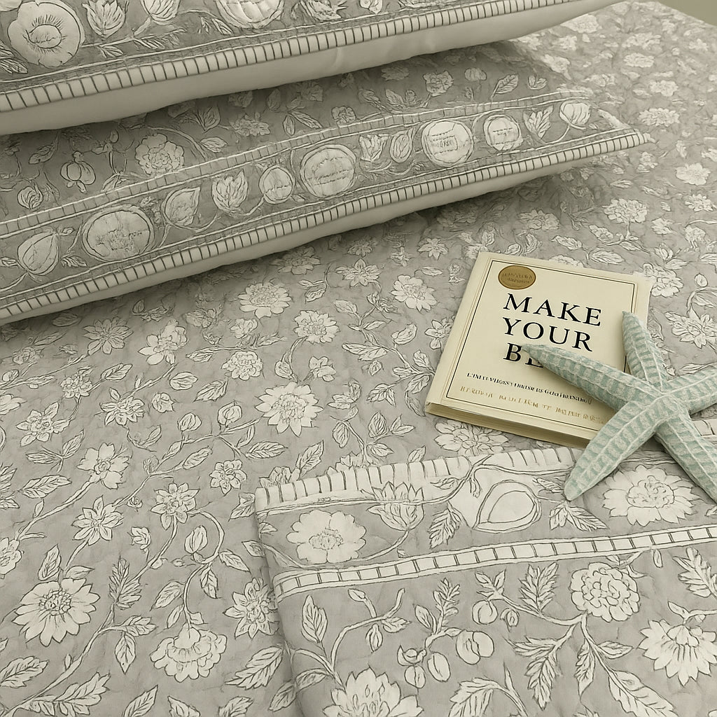 Summer Affair Lavender Quilted Bedcover