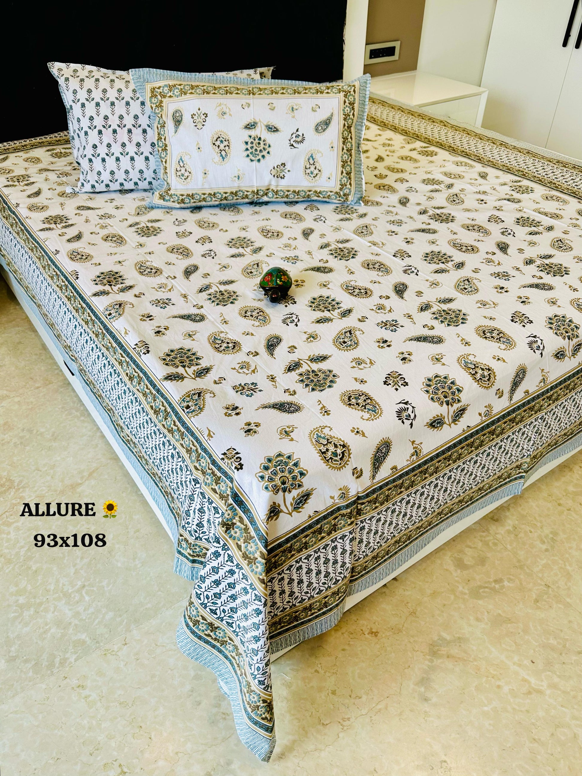 Jaipuri Cotton Printed Bedspread Bedcover - The Label Home