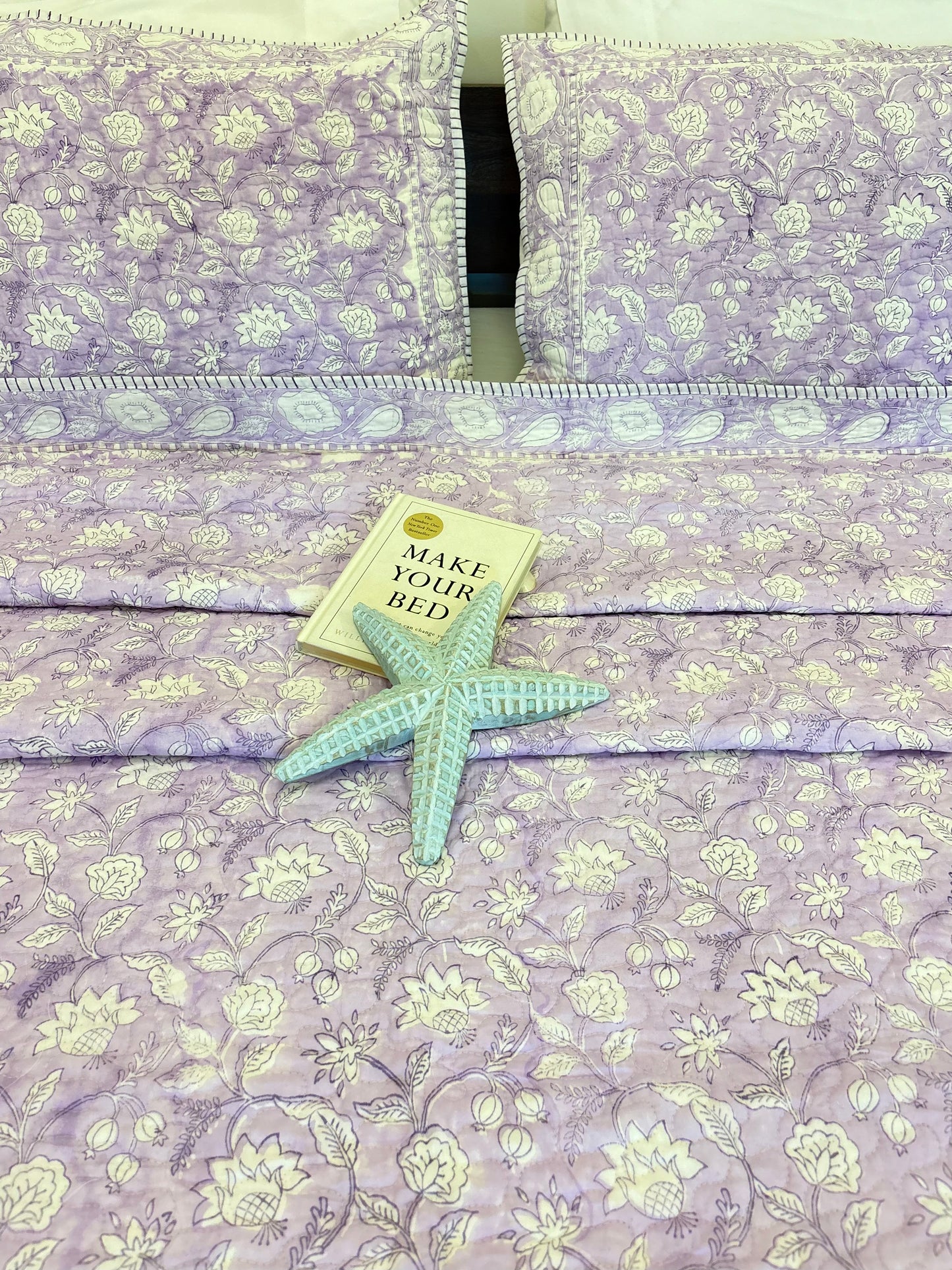 Summer Affair Lavender Quilted Bedcover-The Label Home