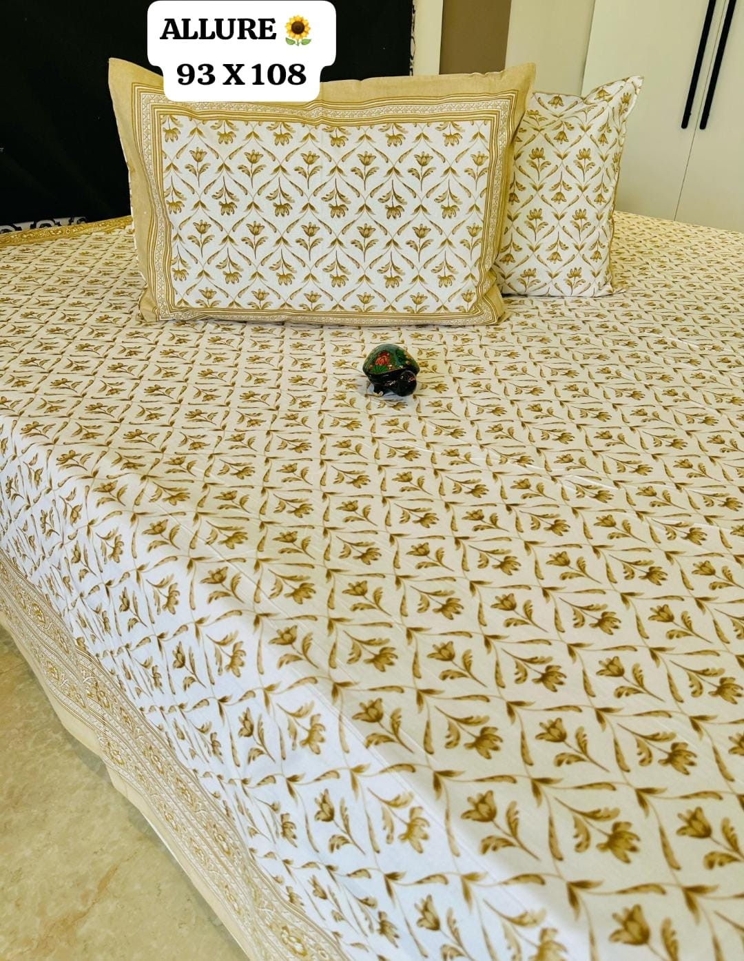 Serene Luxe Jaipuri Cotton Printed Bedspread Bedcover (King 90x108 inches)