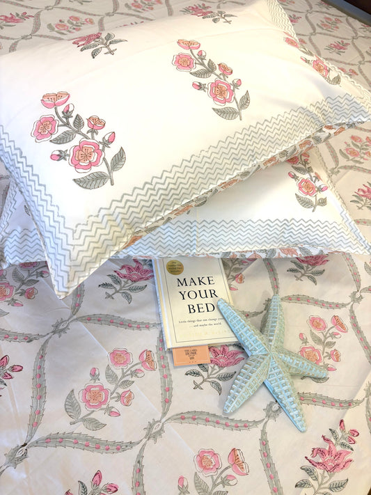 400TC Percale Cotton Bedsheet – Blush Pink Affair