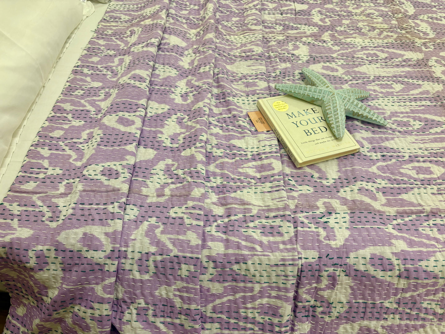 Purple Hues Kantha Bedcover