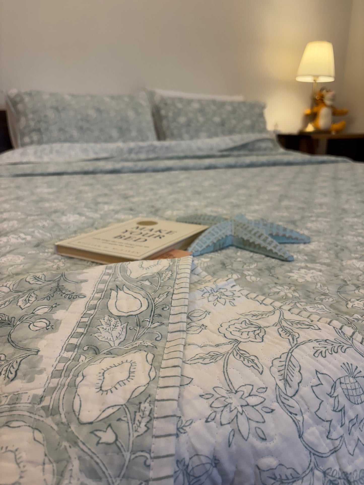 Summer Affair Grey Quilted Bedcover