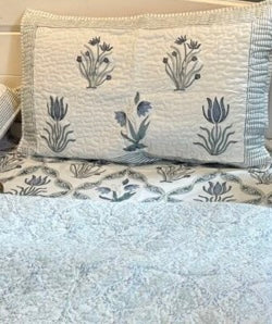 French Palm Jaali Quilted Bedcover-The Label Home