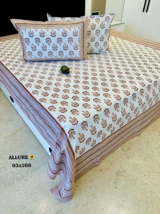 Comfort Luxe Jaipuri Cotton Printed Bedspread Bedcover (King 90x108 inches)