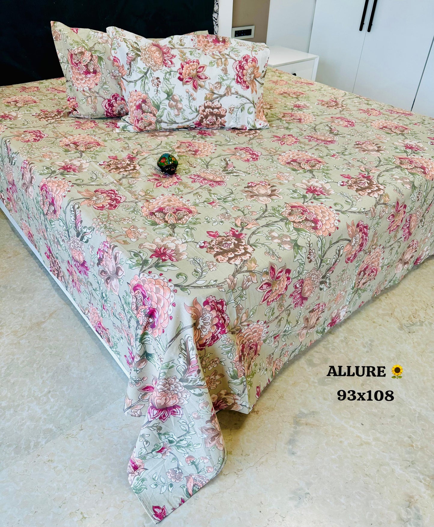 Comfort Luxe Jaipuri Cotton Printed Bedspread Bedcover (King 90x108 inches)