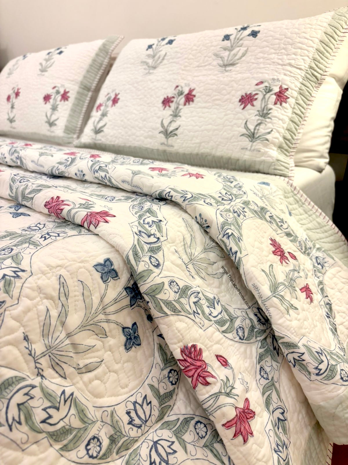 English Jaali Quilted Bedcover