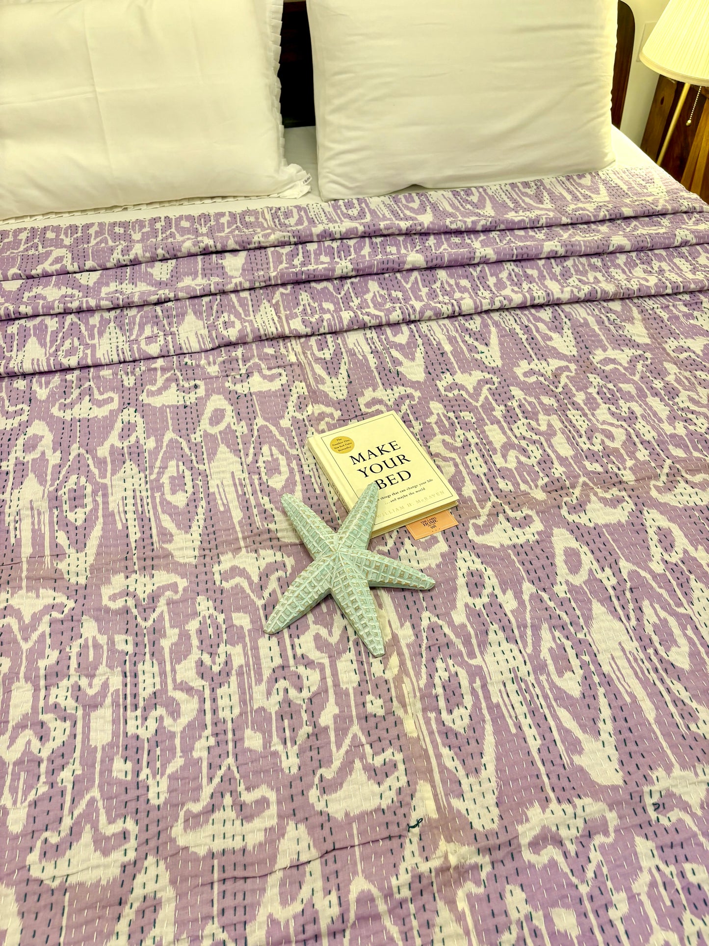 Purple Hues Kantha Bedcover