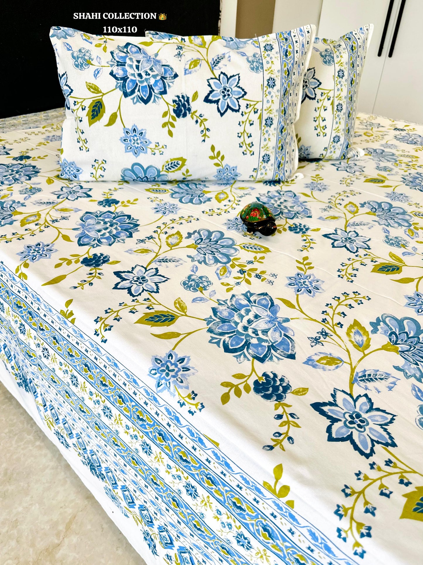 Meher Jaipuri Cotton Printed Bedspread Bedcover (Super King 110x110 inches)