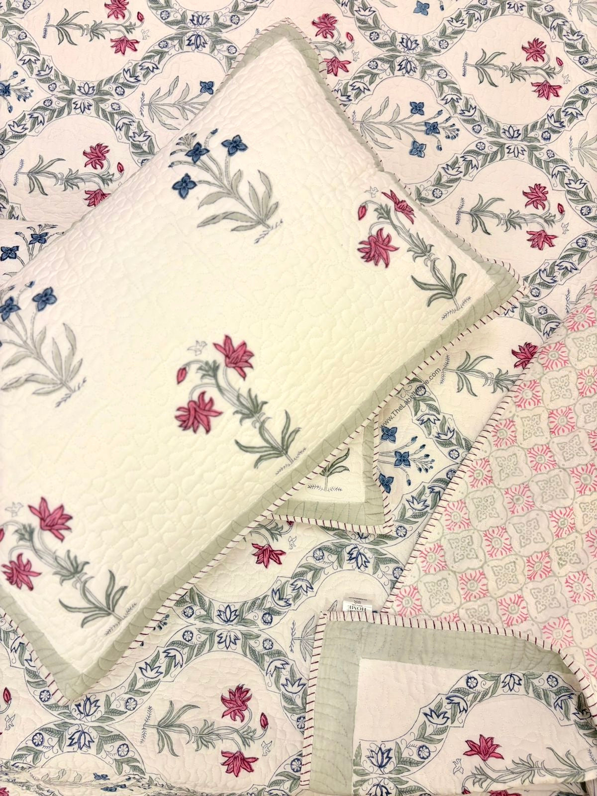English Jaali Quilted Bedcover