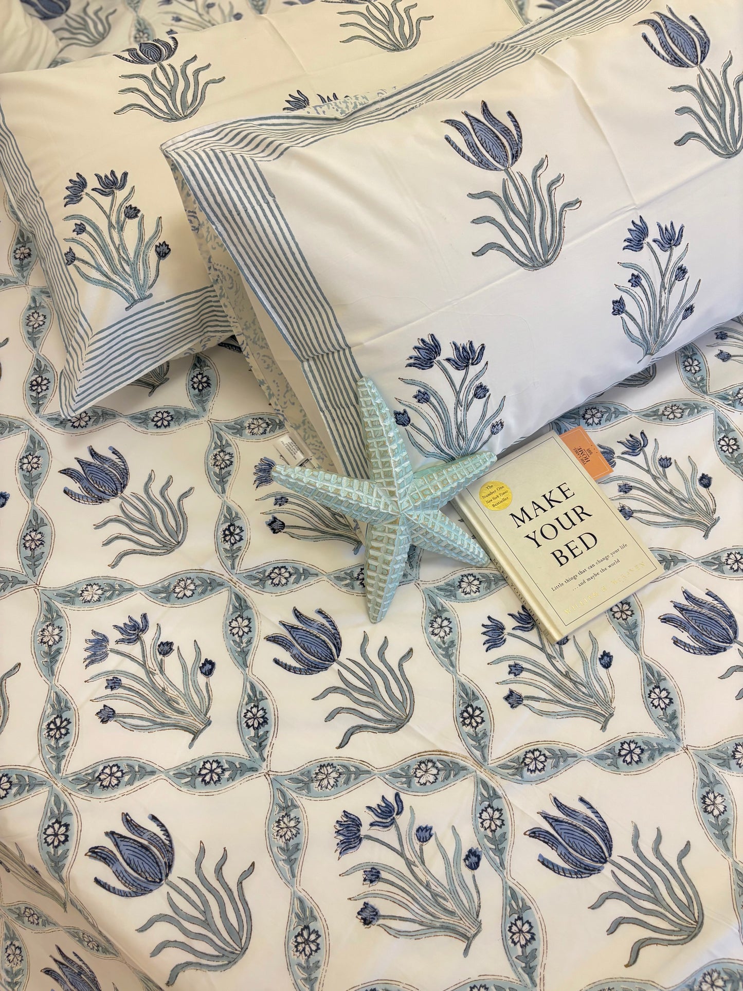 400TC Percale Cotton Bedsheet – French Palm Jaali