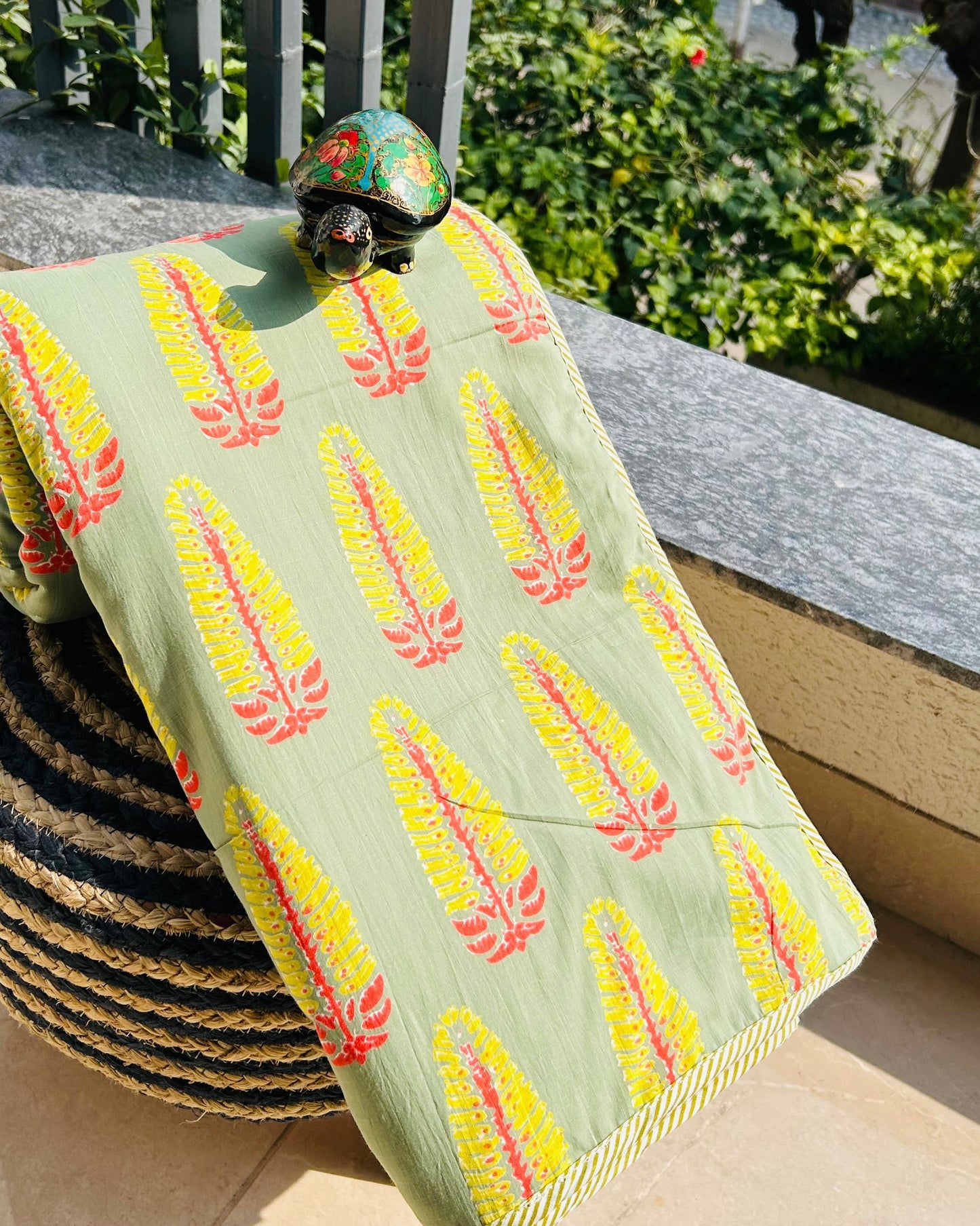 Splendor Mustard Home MulMul Summer Dohar (Double Size Cotton Muslin)