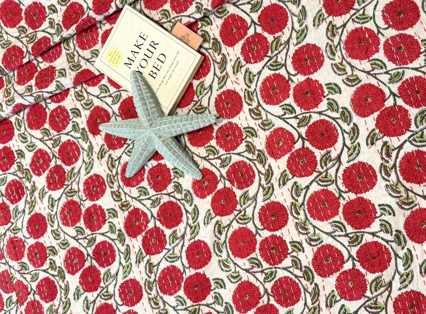 Sway Bloom Kantha Bedcover