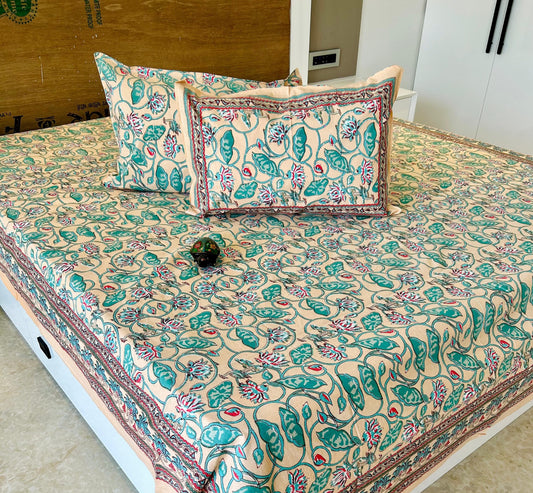 Allure Summer Cotton Thin Printed Bedspread Bedcover (King 93x108 inches)