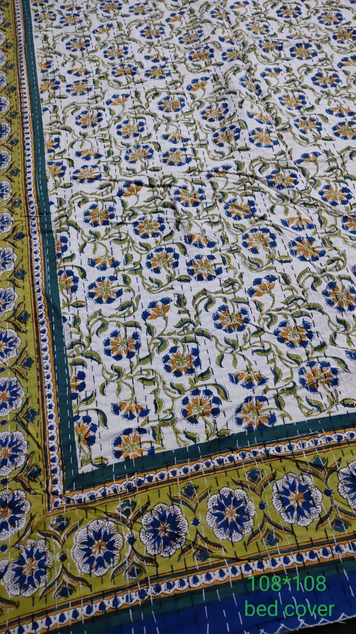 Super King - Kantha Bedcover-The Label Home