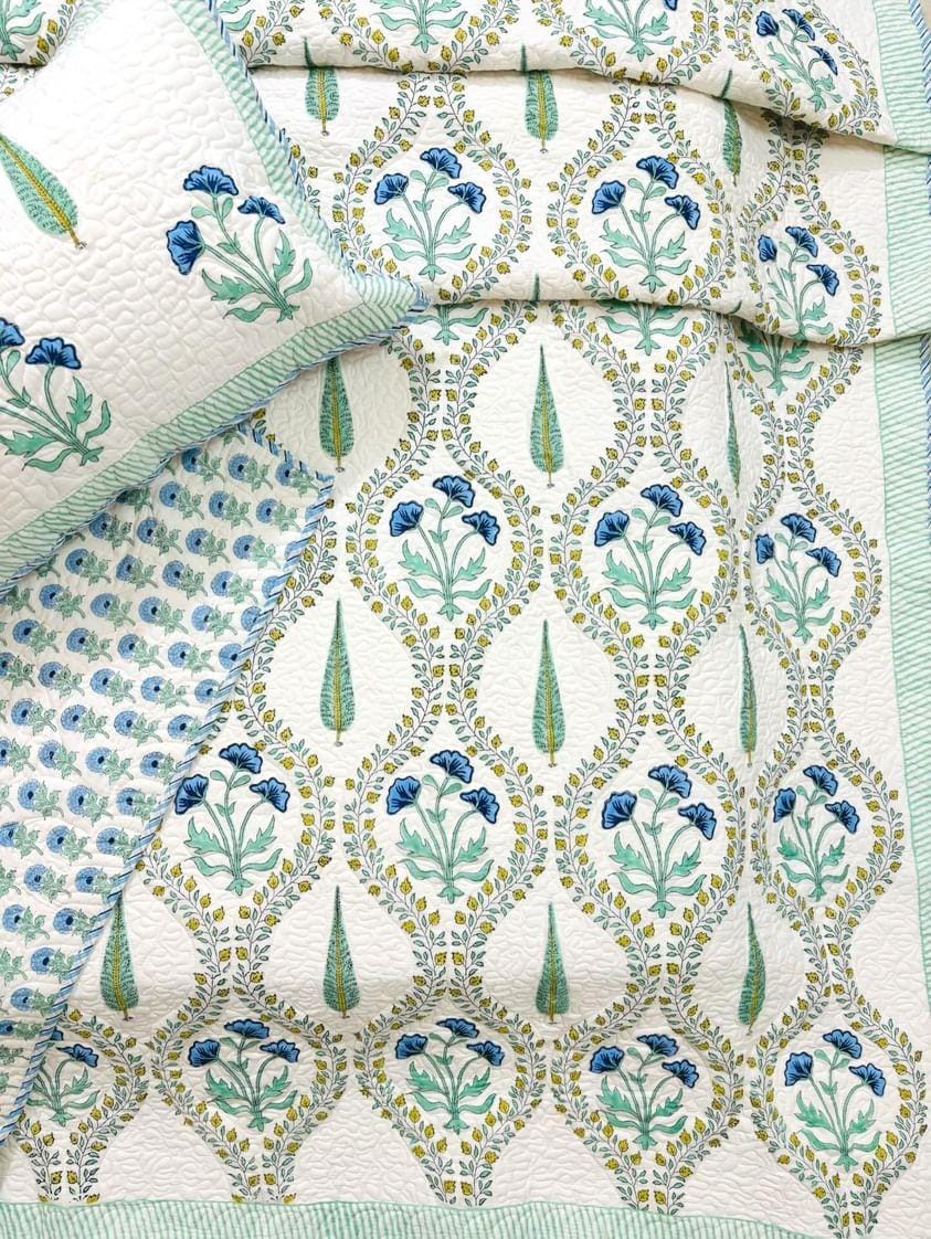 Reversible Cotton Quilted Bedcover - The Label Home