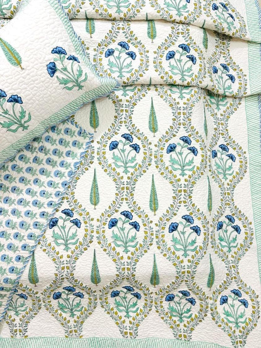Reversible Cotton Quilted Bedcover - The Label Home