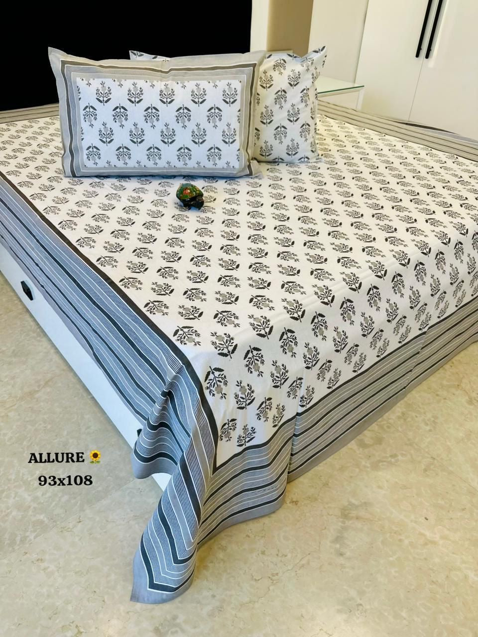 Comfort Luxe Jaipuri Cotton Printed Bedspread Bedcover (King 90x108 inches)