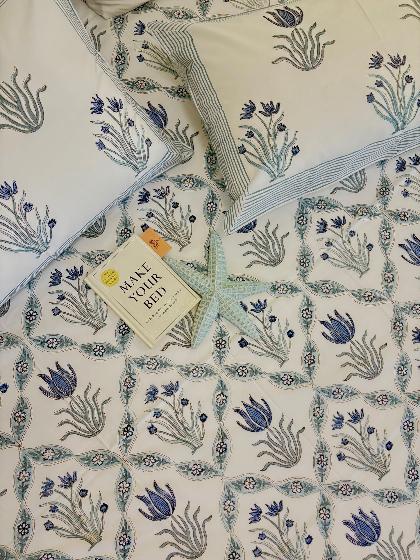400TC Percale Cotton Bedsheet – French Palm Jaali