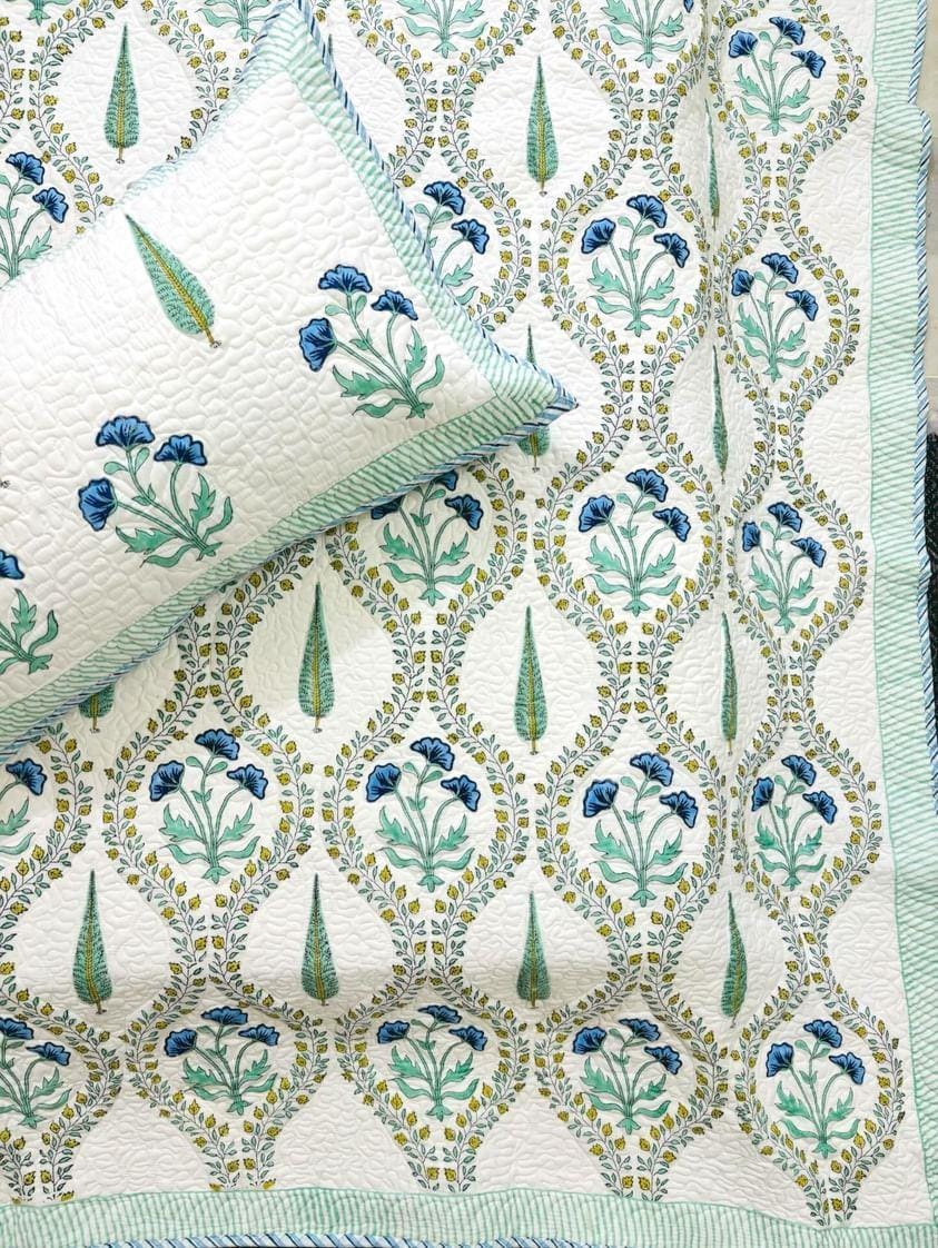 Reversible Cotton Quilted Bedcover - The Label Home