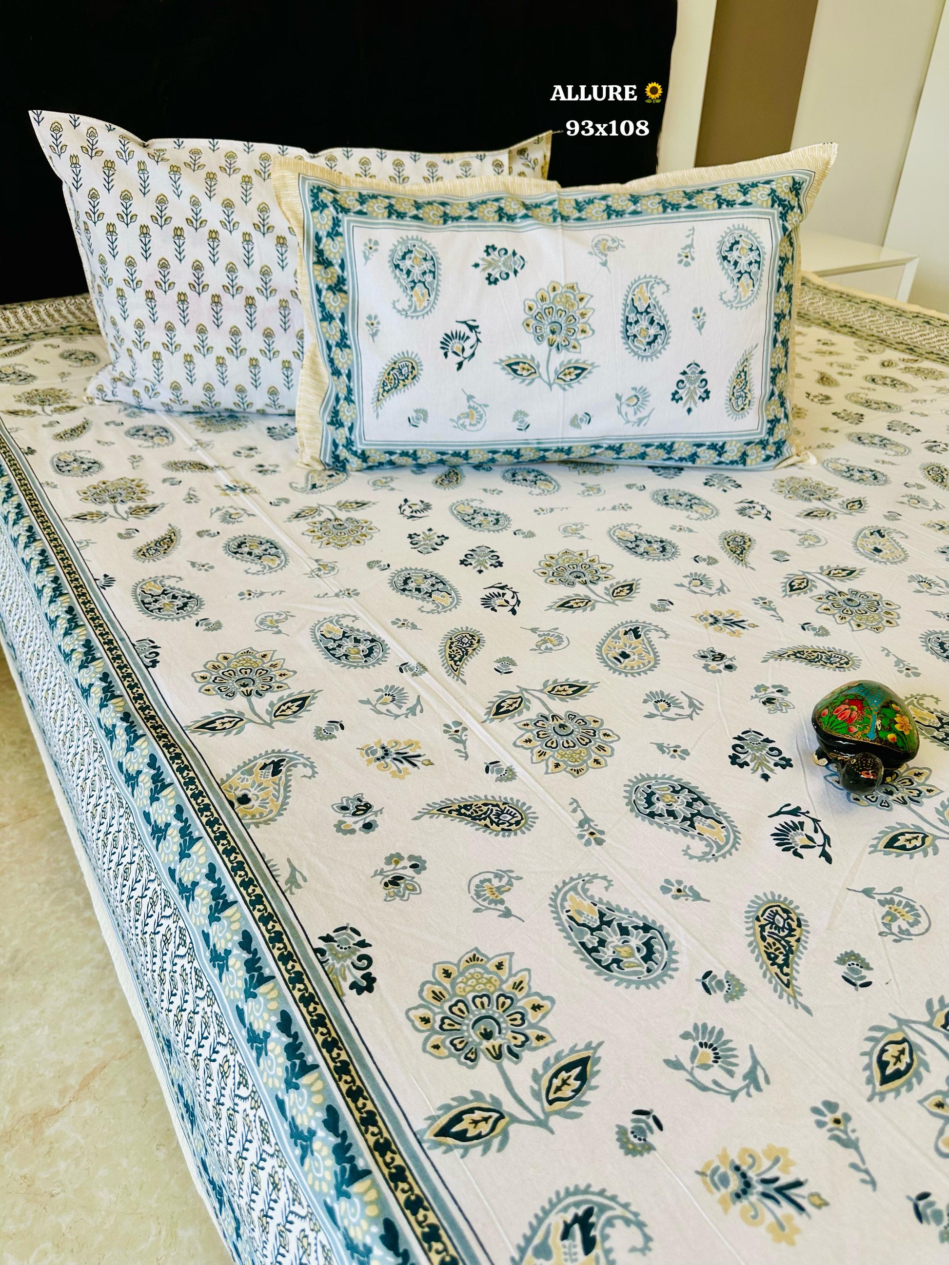 Jaipuri Cotton Printed Bedspread Bedcover - The Label Home