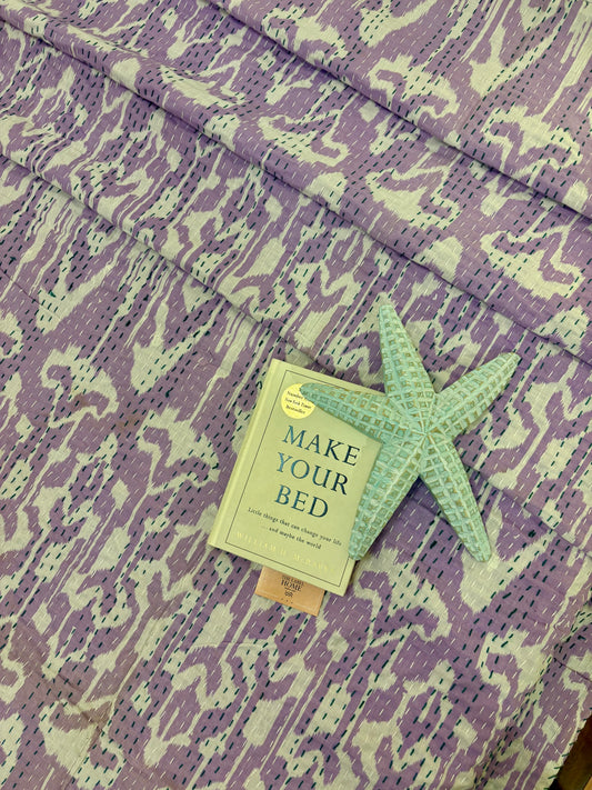 Purple Hues Kantha Bedcover
