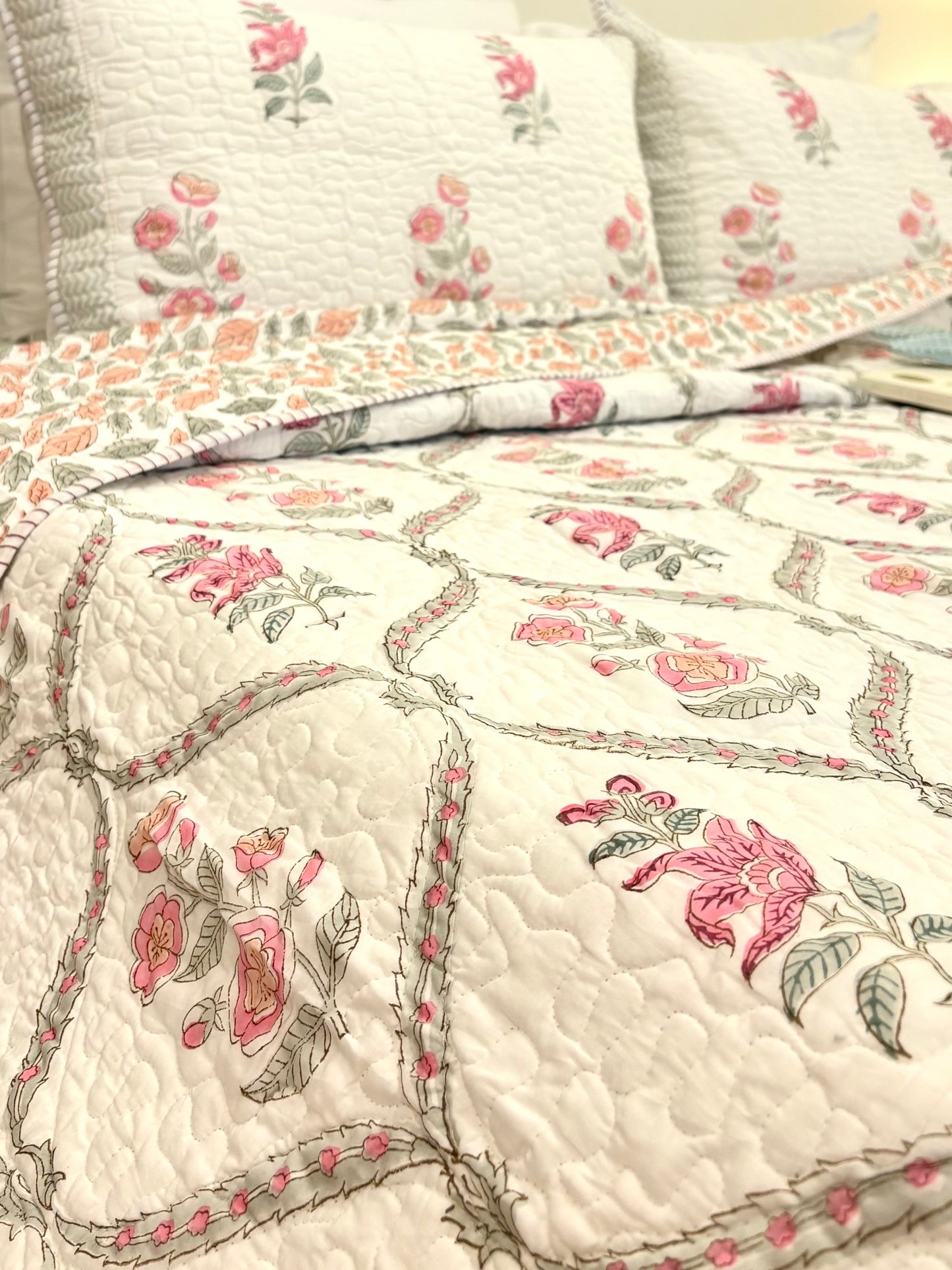 Blush Pink Affair Quilted Bedcover