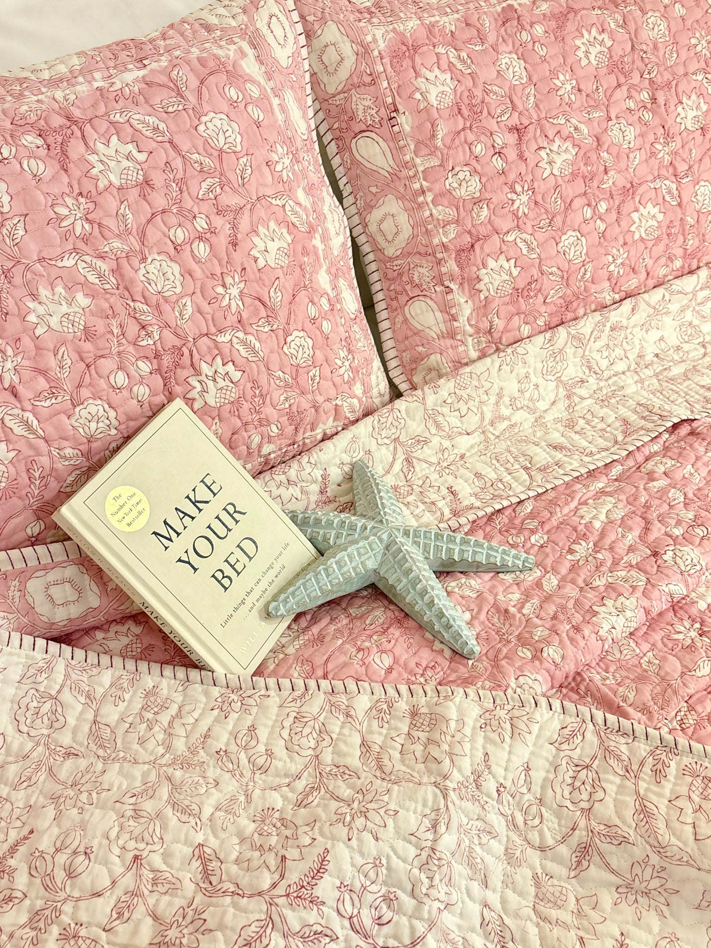 Summer Affair Pink Quilted Bedcover