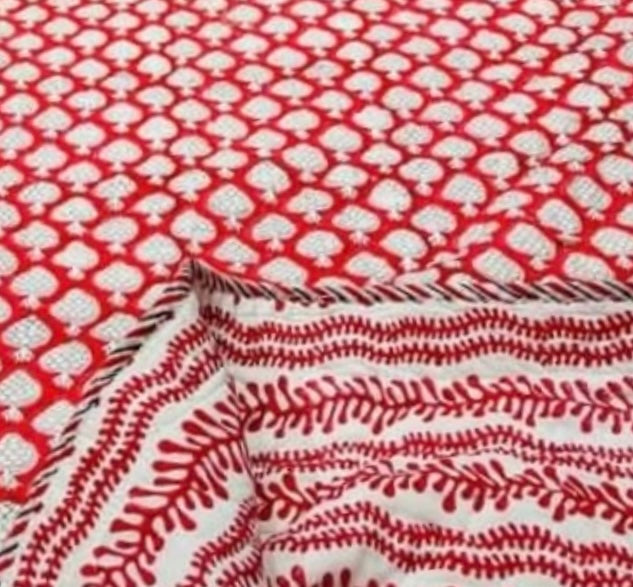 Red Berries Ratan Quilted Bedcover-The Label Home