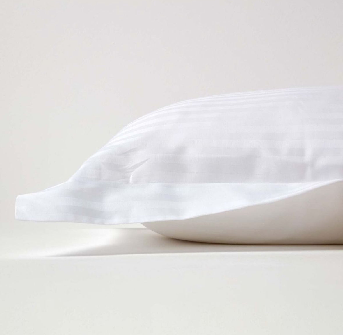 TheLabelHome Swiss Luxe Stripes Premium 400TC Bedsheet Set with 2 Pillow Covers - White-The Label Home