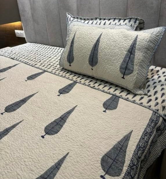 Royal Palm Quilted Bedcover-The Label Home