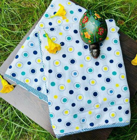 Mul Dot Polka - MulMul Summer Dohar (Set of 2 Single Cotton Muslin Dohar)-The Label Home