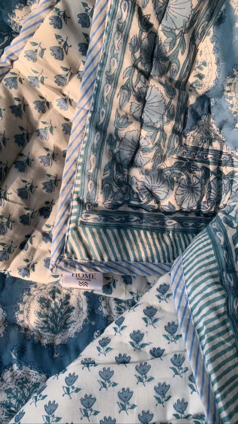 Light AC Quilt - Luxe Blue - Double Size 90x108 inches