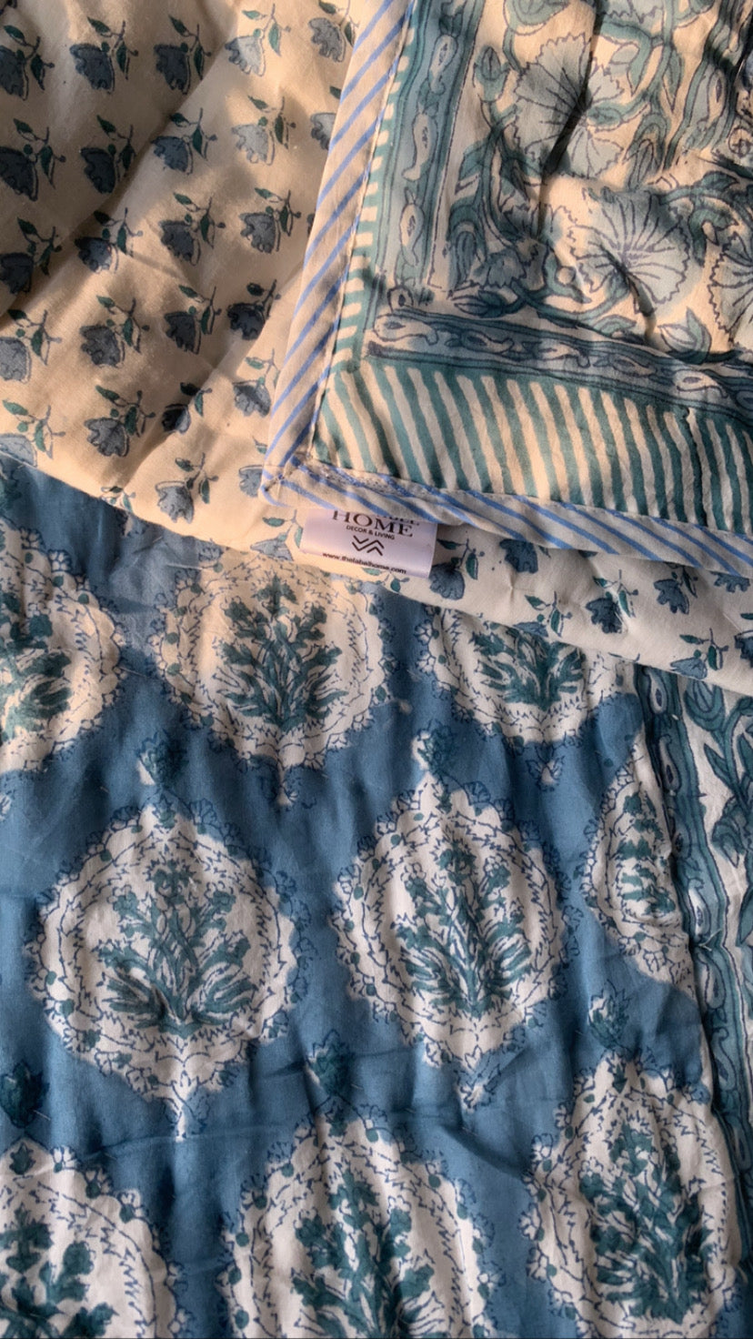 Light AC Quilt - Luxe Blue - Double Size 90x108 inches