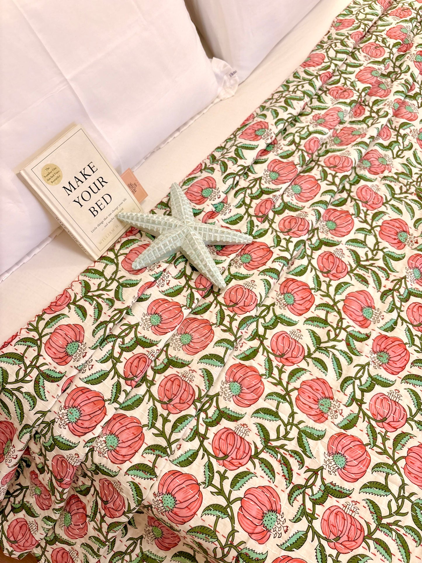 Floral Paradise Kantha Bedcover