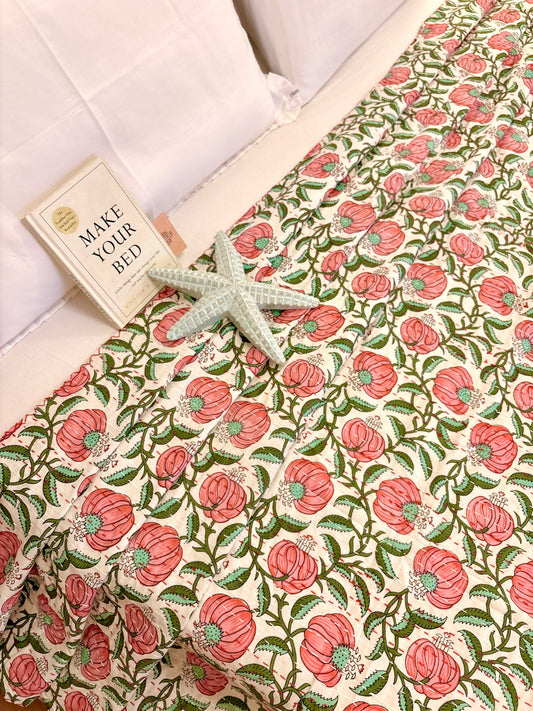 Floral Paradise Kantha Bedcover