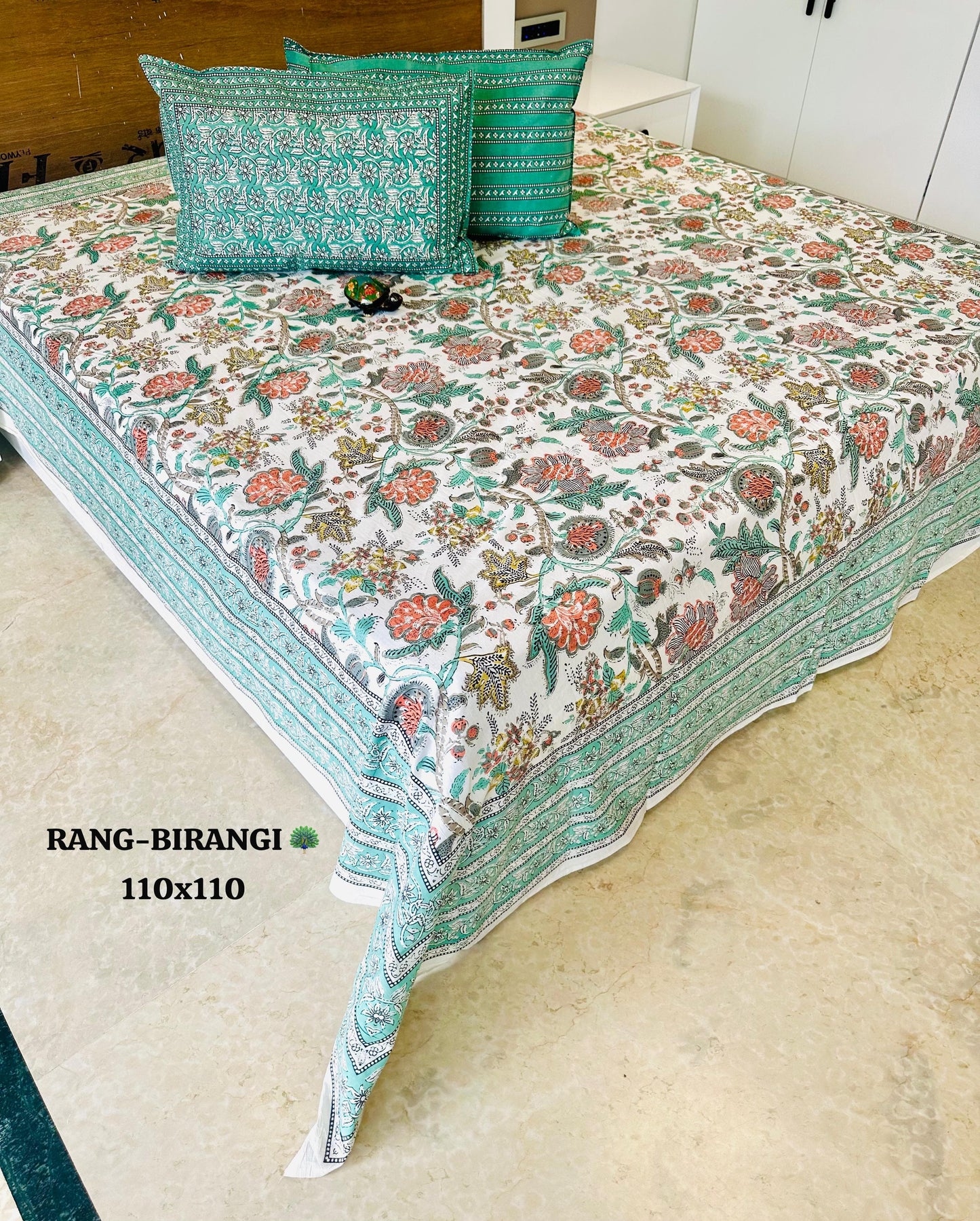 Hunar Thin Printed Bedspread Bedcover (Super King 110x110 inches)