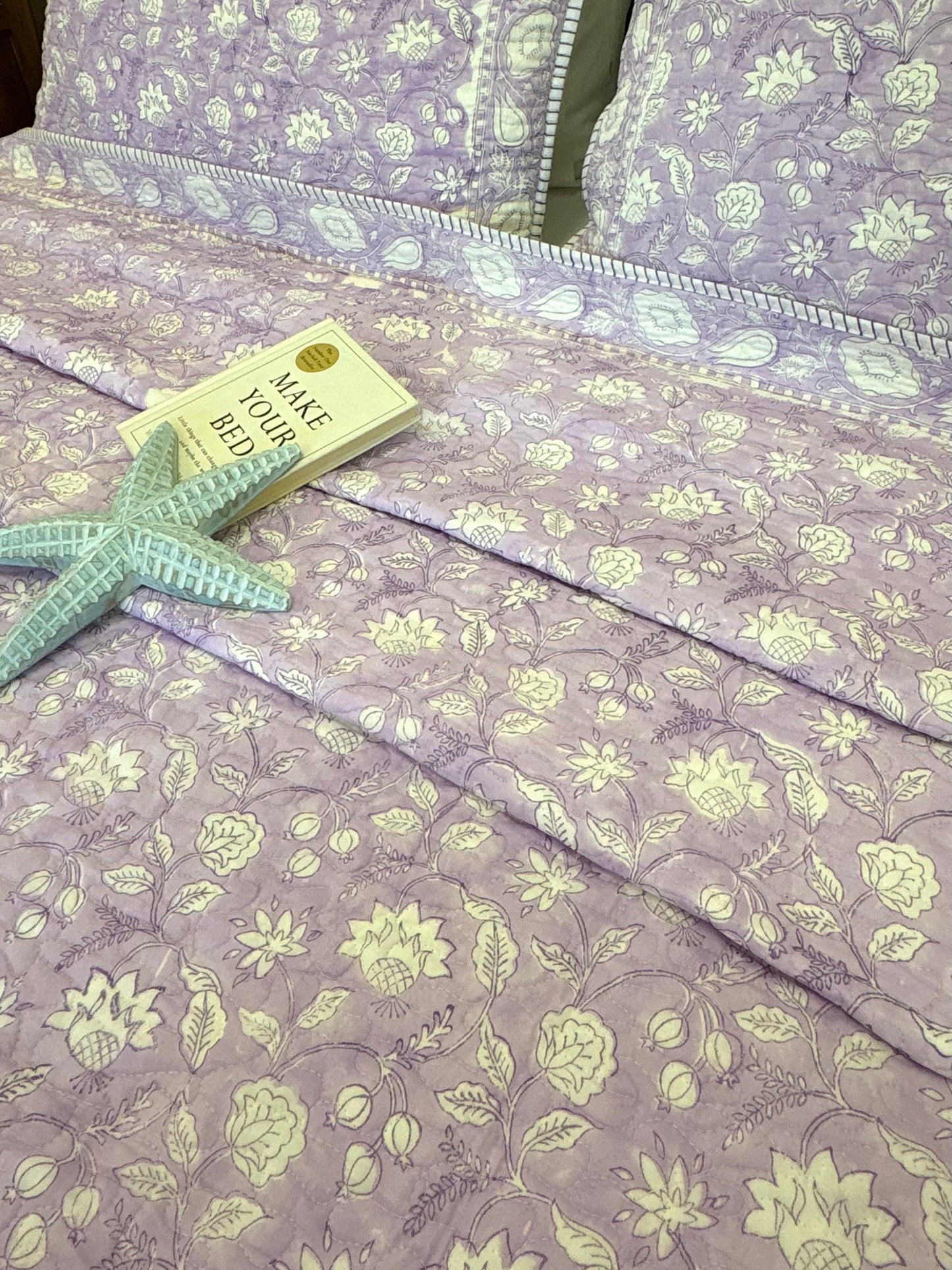 Summer Affair Lavender Quilted Bedcover