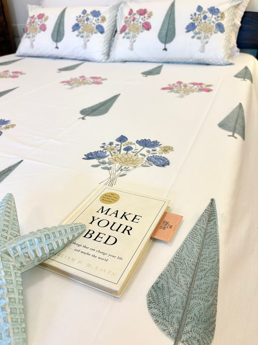400TC Percale Cotton Bedsheet – Everbloom - Super King