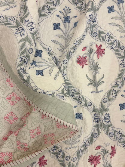 English Jaali Quilted Bedcover