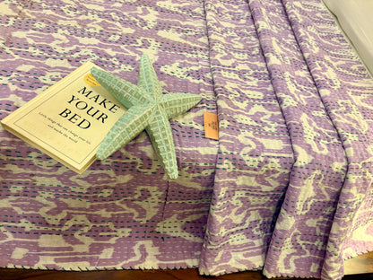 Purple Hues Kantha Bedcover